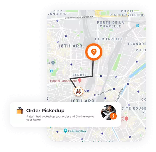 App navigation for food delivery
