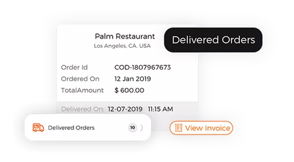 Mobile app for with order status