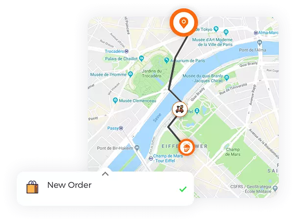 Food delivery app with live tracking system