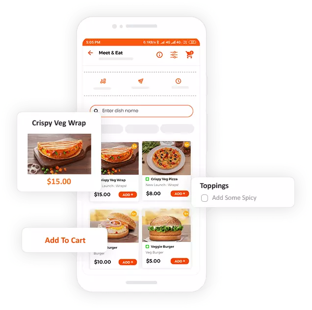 Aplicación móvil de pedidos de comida para restaurantes